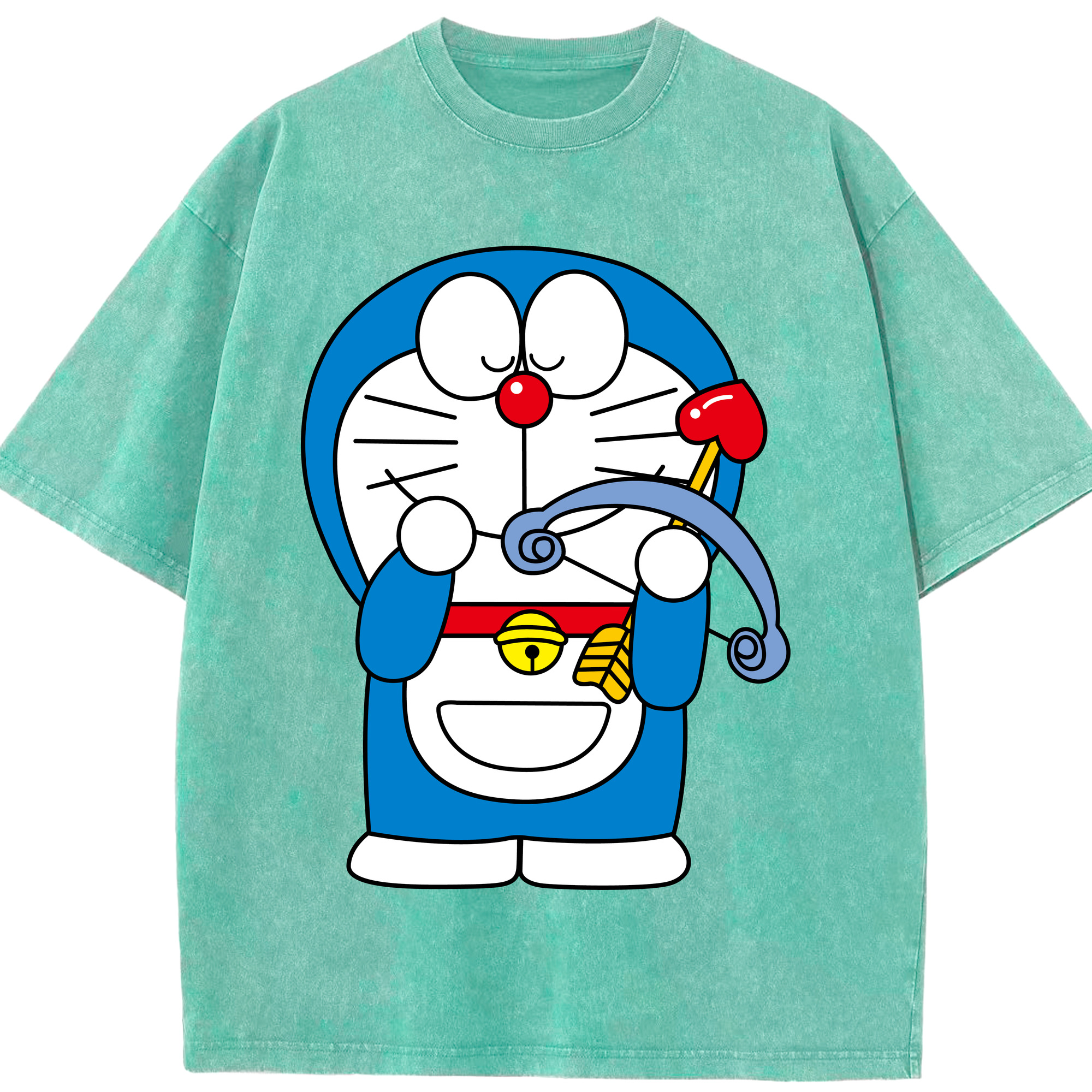 （画像用） ドラえもん Doraemon 綿100% ヴィンテージ風 半袖Tシャツ（フロントプリント）